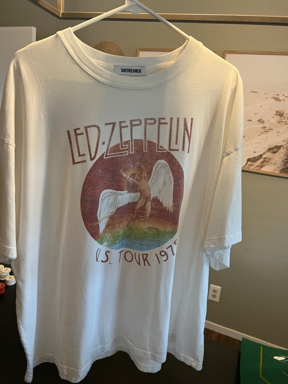 Daydreamer White Led Zeppelin U.S. Tour 1975 Graphic Tee